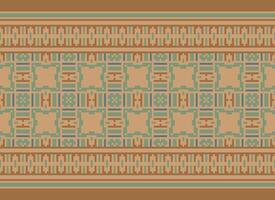 Geometric patterns of modern stylish texture. Borders in the form of a pixel ornament for embroidery, ceramic tiles and textile interior design elements. Seamless illustration vector