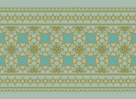 Pixel Ethnic pattern vector background. seamless pattern traditional, Design for background, wallpaper, Batik, fabric, carpet, clothing, wrapping, and textile.ethnic pattern Vector illustration.
