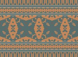 Pixel Ethnic pattern vector background. seamless pattern traditional, Design for background, wallpaper, Batik, fabric, carpet, clothing, wrapping, and textile.ethnic pattern Vector illustration.