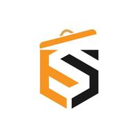 Letter S Trash Can Logo. vector