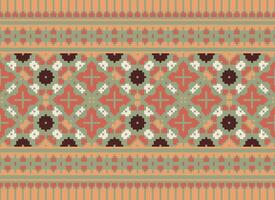 Geometric patterns of modern stylish texture. Borders in the form of a pixel ornament for embroidery, ceramic tiles and textile interior design elements. Seamless illustration vector