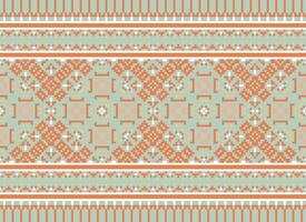 Pixel Ethnic pattern vector background. seamless pattern traditional, Design for background, wallpaper, Batik, fabric, carpet, clothing, wrapping, and textile.ethnic pattern Vector illustration.