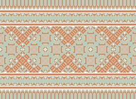 Pixel Ethnic pattern vector background. seamless pattern traditional, Design for background, wallpaper, Batik, fabric, carpet, clothing, wrapping, and textile.ethnic pattern Vector illustration.