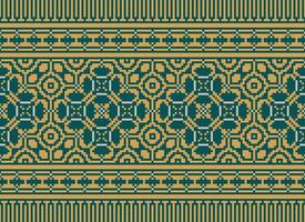 geométrico patrones de moderno elegante textura. fronteras en el formar de un píxel ornamento para bordado, cerámico losas y textil interior diseño elementos. sin costura ilustración vector