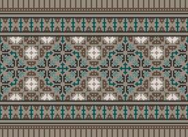 Geometric patterns of modern stylish texture. Borders in the form of a pixel ornament for embroidery, ceramic tiles and textile interior design elements. Seamless illustration vector
