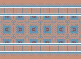 Pixel Ethnic pattern vector background. seamless pattern traditional, Design for background, wallpaper, Batik, fabric, carpet, clothing, wrapping, and textile.ethnic pattern Vector illustration.
