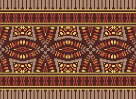 Nature vintages cross stitch traditional ethnic pattern paisley flower Ikat background abstract Aztec African Indonesian Indian seamless pattern for fabric print cloth dress carpet curtains and sarong vector