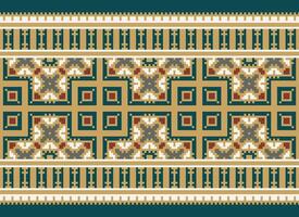 Geometric patterns of modern stylish texture. Borders in the form of a pixel ornament for embroidery, ceramic tiles and textile interior design elements. Seamless illustration vector