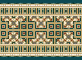 Geometric patterns of modern stylish texture. Borders in the form of a pixel ornament for embroidery, ceramic tiles and textile interior design elements. Seamless illustration vector