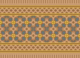 Geometric patterns of modern stylish texture. Borders in the form of a pixel ornament for embroidery, ceramic tiles and textile interior design elements. Seamless illustration vector