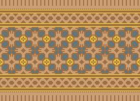 Geometric patterns of modern stylish texture. Borders in the form of a pixel ornament for embroidery, ceramic tiles and textile interior design elements. Seamless illustration vector