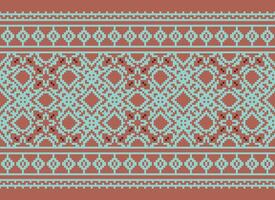 Geometric patterns of modern stylish texture. Borders in the form of a pixel ornament for embroidery, ceramic tiles and textile interior design elements. Seamless illustration vector