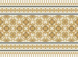 Geometric patterns of modern stylish texture. Borders in the form of a pixel ornament for embroidery, ceramic tiles and textile interior design elements. Seamless illustration vector