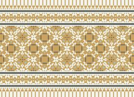 Geometric patterns of modern stylish texture. Borders in the form of a pixel ornament for embroidery, ceramic tiles and textile interior design elements. Seamless illustration vector