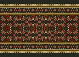 un hermosa textil digital diseño conjunto de damasco Mughal cachemir ornamental ikat étnico cruzar puntada modelo decoración frontera retro lujo estilo fondo de pantalla regalo tarjeta marco para mujer paño frente espalda dupatta vector