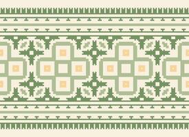 Pixel Ethnic pattern vector background. seamless pattern traditional, Design for background, wallpaper, Batik, fabric, carpet, clothing, wrapping, and textile.ethnic pattern Vector illustration.