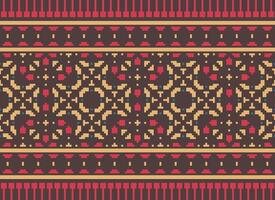 Geometric patterns of modern stylish texture. Borders in the form of a pixel ornament for embroidery, ceramic tiles and textile interior design elements. Seamless illustration vector