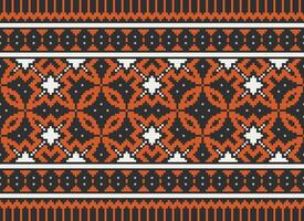 Geometric patterns of modern stylish texture. Borders in the form of a pixel ornament for embroidery, ceramic tiles and textile interior design elements. Seamless illustration vector