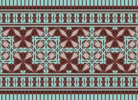 Geometric patterns of modern stylish texture. Borders in the form of a pixel ornament for embroidery, ceramic tiles and textile interior design elements. Seamless illustration vector