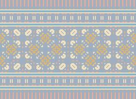 Pixel Ethnic pattern vector background. seamless pattern traditional, Design for background, wallpaper, Batik, fabric, carpet, clothing, wrapping, and textile.ethnic pattern Vector illustration.