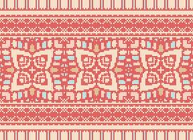 Ethnic geometric fabric pattern Cross Stitch.Ikat embroidery Ethnic oriental Pixel pattern blue background. Abstract,vector,illustration. Texture,clothing,frame,decoration,motifs,silk wallpaper. vector