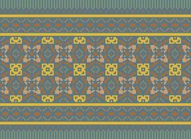 Geometric patterns of modern stylish texture. Borders in the form of a pixel ornament for embroidery, ceramic tiles and textile interior design elements. Seamless illustration vector