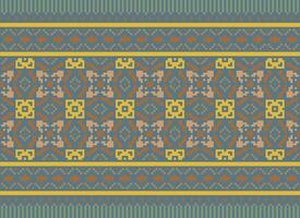 Geometric patterns of modern stylish texture. Borders in the form of a pixel ornament for embroidery, ceramic tiles and textile interior design elements. Seamless illustration vector