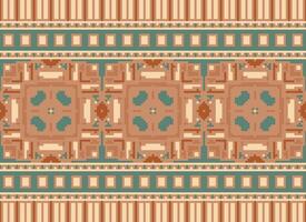 étnico geométrico tela modelo cruzar puntada.ikat bordado étnico oriental píxel modelo azul antecedentes. resumen, vector, ilustración. textura,ropa,marco,decoración,motivos,seda fondo de pantalla. vector