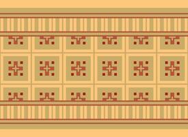 Cross Stitch Border. Embroidery Cross Stitch. Ethnic Patterns. Geometric Ethnic Indian pattern. Native Ethnic pattern.Texture Textile Fabric Clothing Knitwear print. Pixel Horizontal Seamless Vector. vector