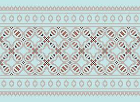 Geometric patterns of modern stylish texture. Borders in the form of a pixel ornament for embroidery, ceramic tiles and textile interior design elements. Seamless illustration vector
