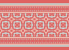 A Floral pixel art pattern on grey background.geometric ethnic oriental embroidery vector illustration. pixel style, abstract background, cross stitch.design for texture, fabric, cloth, scarf, print
