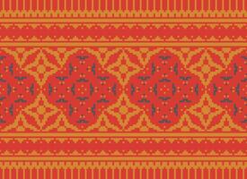 Geometric patterns of modern stylish texture. Borders in the form of a pixel ornament for embroidery, ceramic tiles and textile interior design elements. Seamless illustration vector