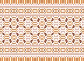 Pixel Ethnic pattern vector background. seamless pattern traditional, Design for background, wallpaper, Batik, fabric, carpet, clothing, wrapping, and textile.ethnic pattern Vector illustration.