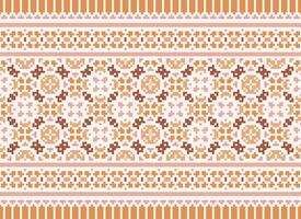 Pixel Ethnic pattern vector background. seamless pattern traditional, Design for background, wallpaper, Batik, fabric, carpet, clothing, wrapping, and textile.ethnic pattern Vector illustration.