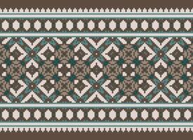 Geometric patterns of modern stylish texture. Borders in the form of a pixel ornament for embroidery, ceramic tiles and textile interior design elements. Seamless illustration vector