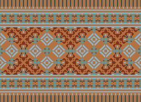 Geometric patterns of modern stylish texture. Borders in the form of a pixel ornament for embroidery, ceramic tiles and textile interior design elements. Seamless illustration vector