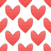 Seamless pattern with hand drawn heart doodle for decorative print, wrapping paper, greeting cards and fabric vector