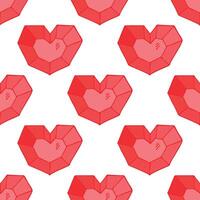 Seamless pattern with hand drawn heart doodle for decorative print, wrapping paper, greeting cards and fabric vector