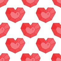 Seamless pattern with hand drawn heart doodle for decorative print, wrapping paper, greeting cards and fabric vector