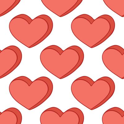 Seamless pattern with hand drawn heart doodle for decorative print, wrapping paper, greeting cards and fabric