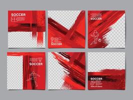 Soccer bannerTemplate set , Football banner, Square , Sport layout design, vector ,social template