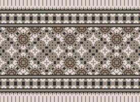 Geometric patterns of modern stylish texture. Borders in the form of a pixel ornament for embroidery, ceramic tiles and textile interior design elements. Seamless illustration vector