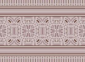 Cross Stitch Border. Embroidery Cross Stitch. Ethnic Patterns. Geometric Ethnic Indian pattern. Native Ethnic pattern.Texture Textile Fabric Clothing Knitwear print. Pixel Horizontal Seamless Vector. vector
