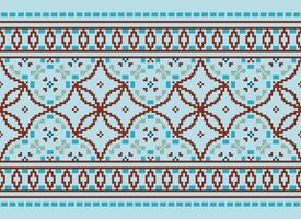 Geometric patterns of modern stylish texture. Borders in the form of a pixel ornament for embroidery, ceramic tiles and textile interior design elements. Seamless illustration vector