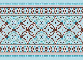 Geometric patterns of modern stylish texture. Borders in the form of a pixel ornament for embroidery, ceramic tiles and textile interior design elements. Seamless illustration vector