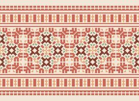 Geometric patterns of modern stylish texture. Borders in the form of a pixel ornament for embroidery, ceramic tiles and textile interior design elements. Seamless illustration vector