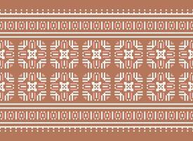 A Floral pixel art pattern on grey background.geometric ethnic oriental embroidery vector illustration. pixel style, abstract background, cross stitch.design for texture, fabric, cloth, scarf, print