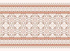 A Floral pixel art pattern on grey background.geometric ethnic oriental embroidery vector illustration. pixel style, abstract background, cross stitch.design for texture, fabric, cloth, scarf, print