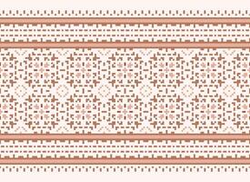 A Floral pixel art pattern on grey background.geometric ethnic oriental embroidery vector illustration. pixel style, abstract background, cross stitch.design for texture, fabric, cloth, scarf, print