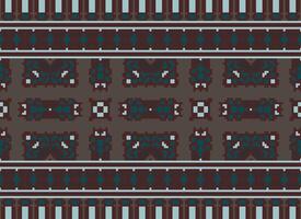 Pixel Ethnic pattern vector background. seamless pattern traditional, Design for background, wallpaper, Batik, fabric, carpet, clothing, wrapping, and textile.ethnic pattern Vector illustration.